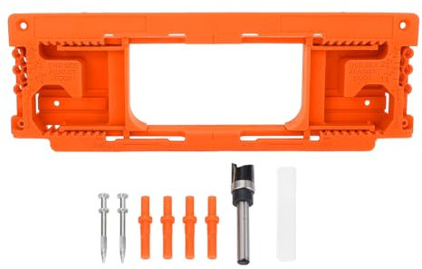 Kit de gabarit de charnière de porte de précision, modèle de localiteur réglable ABS, 8 tailles de charnière 5 épaisseurs de porte pour 1/4 et 5/8 Hinges rondes Mortise