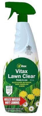 Vitax Lawn Clear Weed Killer Concentrate 250ml & RTU 750ml, 4L Kills Weeds Not Grass Fast-Acting For Lawns, Flowers & Veg Selective Broadleaf Weed Control Lawn Care Solution (750ml RTU)