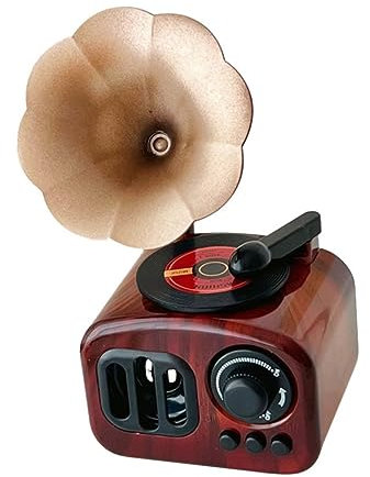 Yardenfun Boîte Musique Plastique Ornement De Gramophone Décoration De Bureau Boîte à Musique Plastique Gramophone Décoration Intérieur