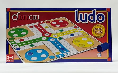 DIVCHI Flat Pages Ludo Board Game - Foldable with Dice & Pegs | Indoor Fun for Kids and Adults - Storage Box Included