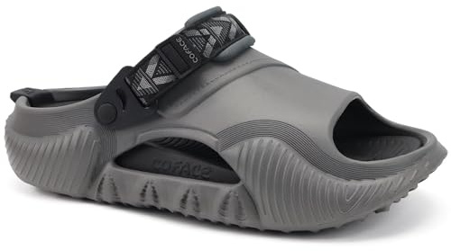 COFACE Sandali Ortopedico Sabot Uomo Leggere con Suola Ammortizzata Pantofole Supporto Arco Plantare e Sollievo Fascite Plantare Ciabatte Casual Estate 2025 Grigio Nero Taglia 43