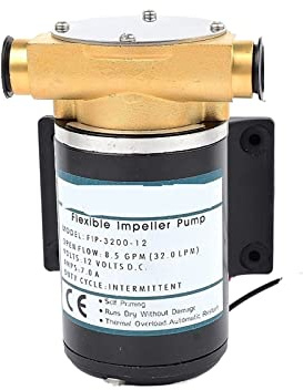 NGBFF Bomba centrífuga de Superficie eléctrica automática de 30l/min, 12v, 24v, Bomba de refrigeración de Motor de Lavado de Cubierta, Bomba de Impulsor Flexible(3200 24V)