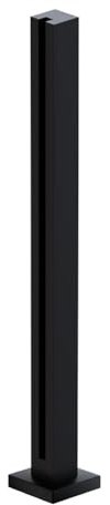Poteau De Balustrade en Verre - Acier Inoxydable 304, Intérieur Extérieur Au Sol Balustrade Carrée avec Cache-Base, pour Terrasses, Balcons Et Garde-Corps Mezzanine(Black-End,115cm)