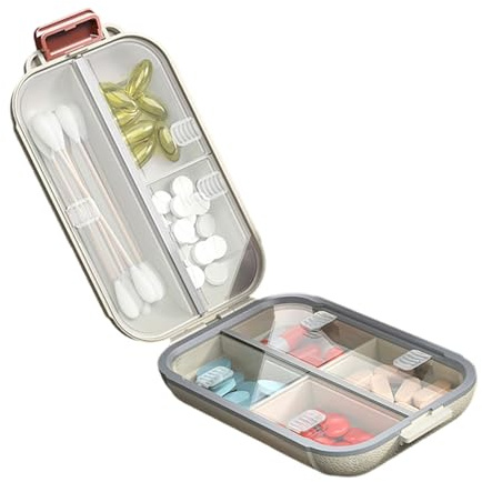 Contenitore per pillole giornaliere a prova di umidità con sezioni singole, perfetto per uso domestico o per le vacanze, dispenser essenziale per pillole giornaliere