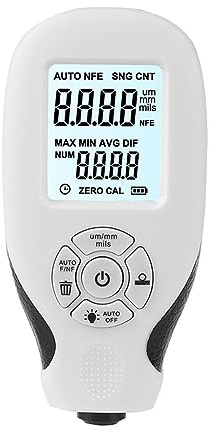 Schichtdickenmessgerät, Digitale Hintergrundbeleuchtung Automobil Film Dicke Meter Autolack Beschichtung Dicke Tester Messgerät Werkzeuge(White)