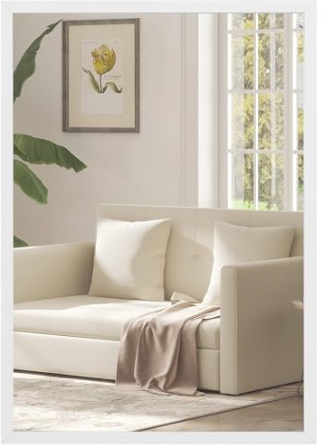 HOMCOM Wandspiegel Dekorativer Hängespiegel 50 x 70 cm Weiß | Rechteckig Spiegel, Badezimmerspiegel, für Schlafzimmer Badezimmer Wohnzimmer Flur