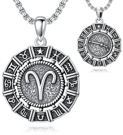 enjoylifecreative 12 Sternzeichen Halskette für Herren Damen 925 Sterling Silber Sternbilder Horoskop Anhänger Kette Geburtstag Astrologie Schmuck Geschenke für Männer Frauen