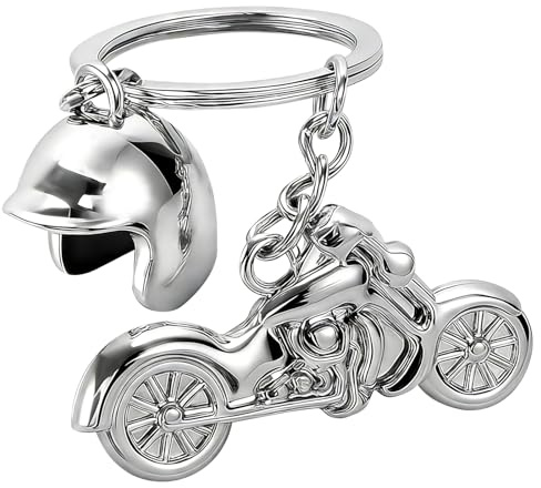 Motorrad & Motorradhelm Schlüsselanhänger,Moped Motorrad Schlüsselanhänger | Motorradfahrer Geschenkidee,Auto Keychain Anhänger Deko,Biker Geschenk,Metall Motorradhelm Anhänger für Feiertagsgeschenke