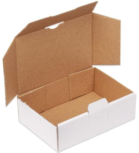 50 Maxibriefkartons 160 x 110 x 50 mm MB-1 weiß stabil Maxibrief Karton Faltschachtel Versandkarton für Post DHL Versand DIN A6 Warensendung Büchersendung Versandschachtel (50 Stück)