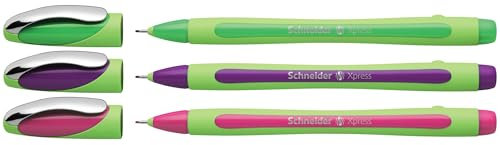 Schneider 190095 Fineliner Xpress, Etui mit 3 Stück, sortiert