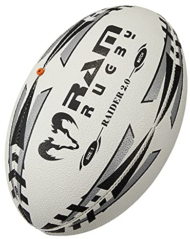 Ram Rugby Ball - Raider 2.0 Match Rugby Ball - 4-lagige Konstruktion - 3D-Griff & Ventil in der Naht für das ganze Jahr über überlegene Handhabung & Passkontrolle - Größen 5, 4 & 3 (4)