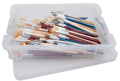 Betzold Pinsel-Set, 110 Stück - inkl. Verschließbarer Box Haarpinsel Borstenpinsel