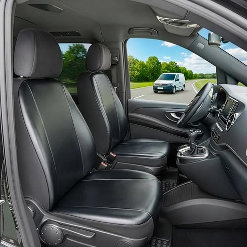 Walser Transporter Sitzbezüge Auto für Renault Kangoo (Typ W), 2 Einzelsitze vorne, Sitzbezüge aus Kunstleder, Sitzschoner, Sitzauflagen Set für Van