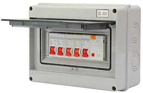 Ailao Consumer Unit 4 Way Garage Caravan 63A 30mA RCD 4MCB 2 * 6A+20A+32A
