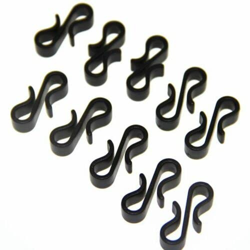PSL Black Plastic Gutter Hooks - Weatherproof Mini Hanging Clips for Outdoor Xmas Lights - 25 pcs