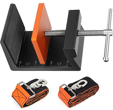 Widen Ladder Fall Protection for Roof, Universal Ladder Stability Anchor with 2ft & 3ft Safety Strap, Fits on Fascia Board or Rafter in Seconds, Safety Device, Aluminum Lock Clamp