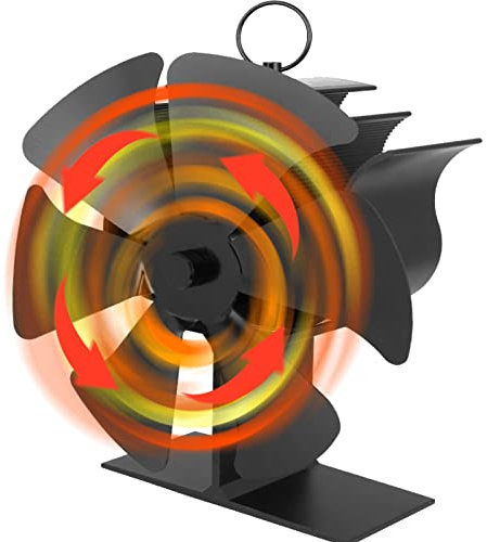 Ofenventilator, Kaminventilator, Heizungsventilator Kein Strom Erforderlich, Leiser Kaminlüfter Mit Upgraded 6 Blättern Für Holz Brennholz Feuerstelle Ofenrohr Pelletöfen Gasöfen