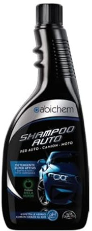 Abichem, Shampoo Auto Detergente Super Attivo adatto a tutte le carrozzerie, ph neutro,dona effetto satinato, 750ml. Alta Qualità Made in Italy (Shampoo Auto, 1pz)