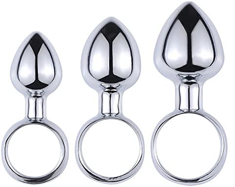 Mini Taglie Spine Anali Piccolo Filo Mini Bulb Plug Anale con Pull Ring In Acciaio Inox Plug Anale Set per Uomini e Donne Butt plug Principiante (S+M+L)