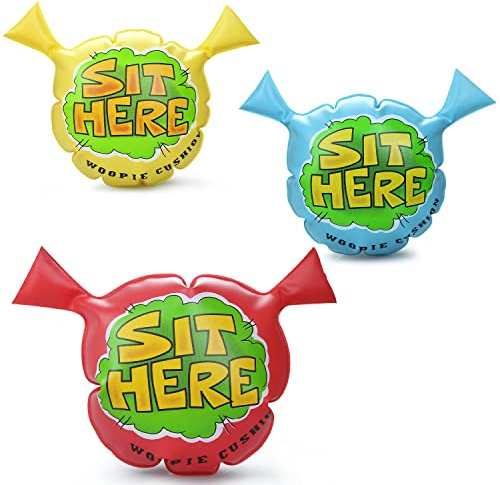 Hualedi Whoopee Cushion for Kids Over 3 Years,[3 Pcs,9In] Large Cartoon Woopie Cushion Party Favor, Funny Prank Gag Novelty Trick Joke Gift and Toy for Kids Children Office Home