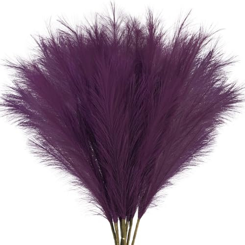 obbsie Kunstpampasgras-Dekoration, 88,9 cm, groß, groß, flauschig, künstlich, Pompös, Zweige, Blumen, gefälschte Pompas, Gras, Bulrush, Bodenvase, Füller, Blumenarrangement für Zuhause, Hochzeit,