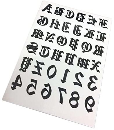 Tattoo-Aufkleber, gefälschte Tattoos, gefälschte Tattoos, temporäre Tattoos, 3 Blatt Alphabet temporäre Tattoo-Aufkleber, Name Tattoo Kit Art Font DIY englische Buchstaben Fake Tattoo