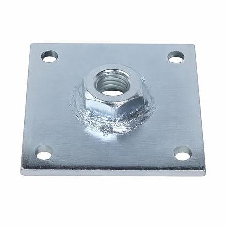 Piastrina con Dado per Fissaggio 50 x 50 x 3 - Dado M8, Filettata di Ancoraggio in Acciaio, Base di Montaggio Resistente per Strutture, per Installazioni, Carpenteria e Fai da Te