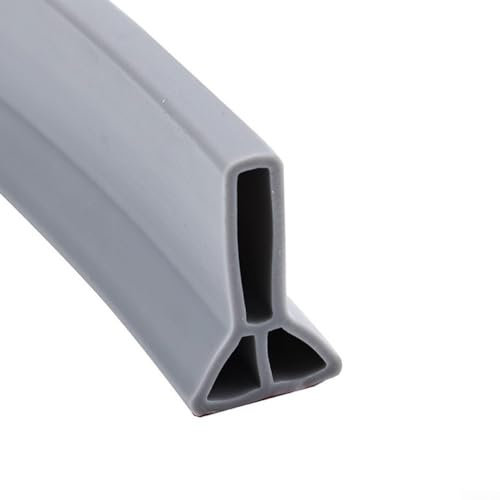 Seuil de douche en silicone avec adhésif acrylique imperméable - Barrière de sol pour salle de bain, évier de cuisine (3 cm, gris, 300 cm)