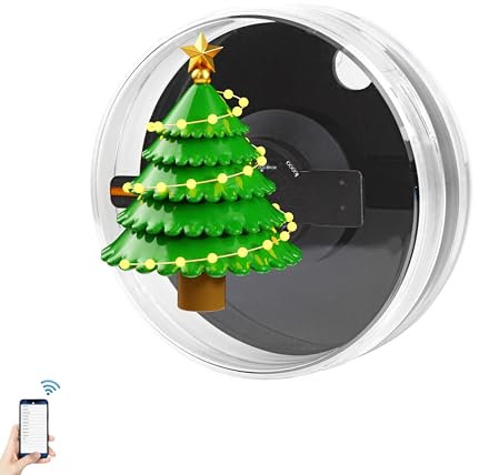 3DhologramFan 4.7 with Protective Cover Mini Holographic Fan with LED Display and WiFi App Control-Plug & Play for Tabletop Advertising, Store Display & Shops, Booths, Holidays Holographic Projector