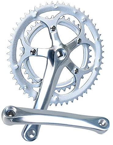 Vierkant 6/7/8-fach Kurbelgarnitur, Autobahn Auto Kurbelzembran Faltwagen Fahrrad Doppelscheibe Kurbel Silber Fünfklaue Kurbel Doppelscheibe 11 0BCD.