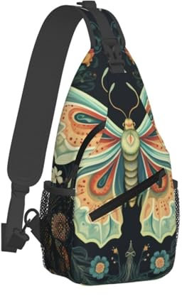 QVUEagriSJ Schultertasche für Herren und Damen, Crossbody-Rucksack, schöne Motten-1-Crossbody-Tasche, Brusttasche für Reisen, Sport, Beautiful Moth1, Einheitsgröße, Sling-Rucksäcke