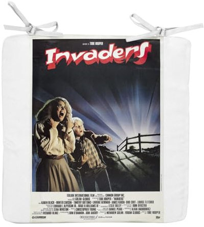 Fabulous Invaders Stuhlkissen, quadratisch, altes Filmposter Nanar, Retro, Kinoposter, Vintage, 40 cm