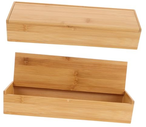 Générique Boîte De 2 Pièces Boîte à Organisateur De Stockage De Range-Couverts avec Couvercle Porte-Couverts Rangement Porte- Light Brown