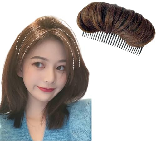 Bump Up Peine Clip Bump It Up Volume Hair Bun Base Insert Styling Pad Accesorios de peinado de pelo para mujeres (marrón claro)