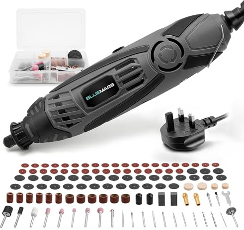 Bluemars 150W Lightweight Rotary Multi Tool Sets,Variable Speed Rotary Tool, 120pcs Accessories Included, Mini Grinder, Drill, Engraving, Cutting, Polishing for Craft Projects and DIYer