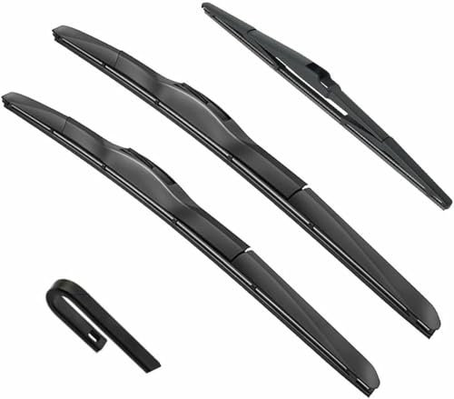 ZHUNDU Wiper replacement Front Rear Wiper Blades Compatible with Kia Soul AM MK1 2009-2013 Window Windscreen Windshield Rubber Car Accessories Back Delete Refills Car window wiper(Front Rear,RHD)