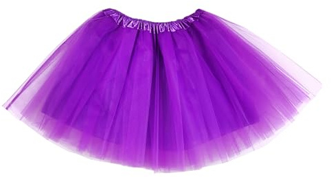 VilaGi Jupe tutu en tulle pour femme, jupe tutu, jupe de ballet à 4 couches pour fête, déguisement, festival, tenue de fête, costume pour femmes et adolescentes, violet, 74