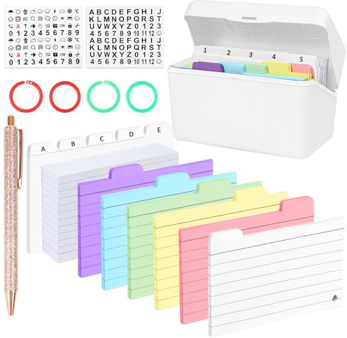 Karteikarten Box A6 Weiß 350 Karteikarten Komplettset