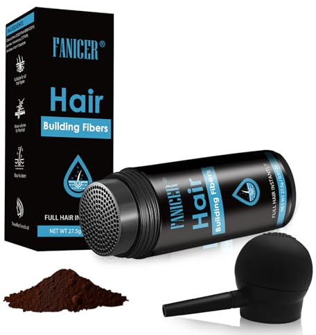 Polvere Fibre Capelli, Polvere Volumizzante Capelli Uomo e Donna, Nascondere la Caduta dei Capell, Aggiunge volume Immediato, Per tutti i Tipi di Capelli (Marrone scuro)