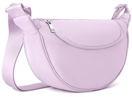 Crossbody Bag - Borsa a tracolla da donna a mezza luna, in nylon, con tracolla regolabile