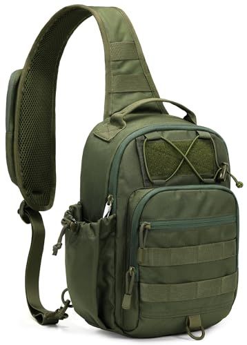 HALOVIE Taktische Brusttasche Herren Sling Bag Anti Theft Schultertasche Umhängetasche Tactical Crossbody Bag für Alltag Reisen Wandern Camping
