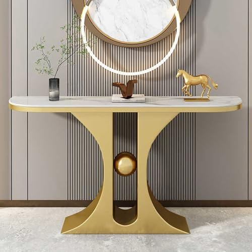 Table console moderne – Table d'appoint étroite avec rangement pour entrée et salon, petite table de canapé de couloir (blanc A 120 cm) – Design élégant et fonctionnel