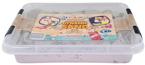 TUBAN Arena cinética – Arena natural para jugar 5 kg en cubo resellable