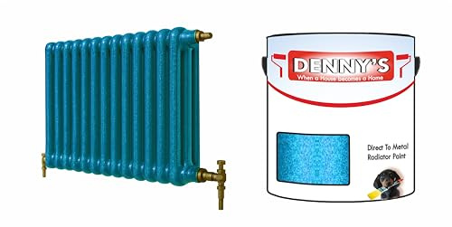 SCOOBYS PAINTS BACK IN THE MIX Direct to Metal Radiator Paint, Heat Resistant, 250ml, Brush-On Application Metallic and solid Colours (1 Light Blue Metallic)
