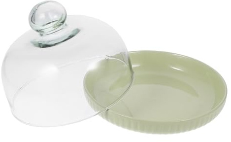 TOYANDONA Vassoio Porta Torte Trasparente con Cupola in Vetro Resistente e Leggero per Dolci Freschi e Protezione da Polvere per Eventi e Vetrine