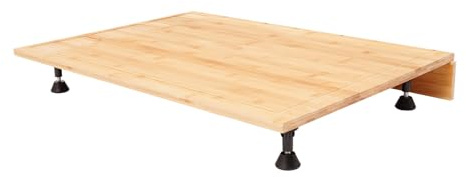 Copertura per fornello in bambù e tagliere con gambe regolabili, piastra di copertura per fornelli a gas, fornello elettrico, copertura per area di lavoro, 75 x 5