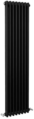 SLINE SANITARY Traditional 2 Column Cast Iron Style Radiator Vertical Black 1500x380mm
