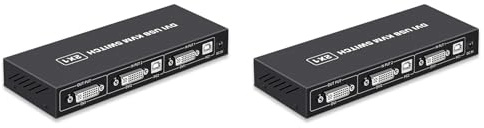 Uikdjgu 2X Switch KVM DVI 2-In-1 4K Due Computer USB Condivisi Tastiera Mouse Monitor di Stampa Schermata di Commutazione Multifunzione