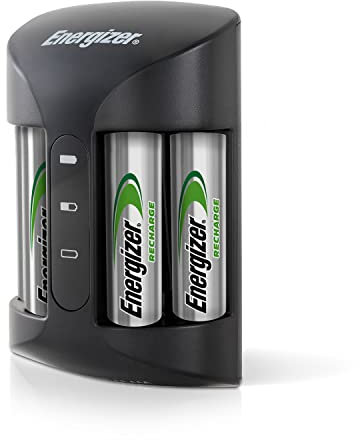 Energizer Rechargeable AA and AAA Battery Charger (Recharge Pro) with 4 AA NiMH Rechargeable Batteries, Auto-Safety Feature, Over-Charge Protection