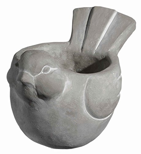 Classic Home and Garden Cement Buddies Vogel-Pflanzgefäß für drinnen und draußen, Grau, groß, 22,9 cm